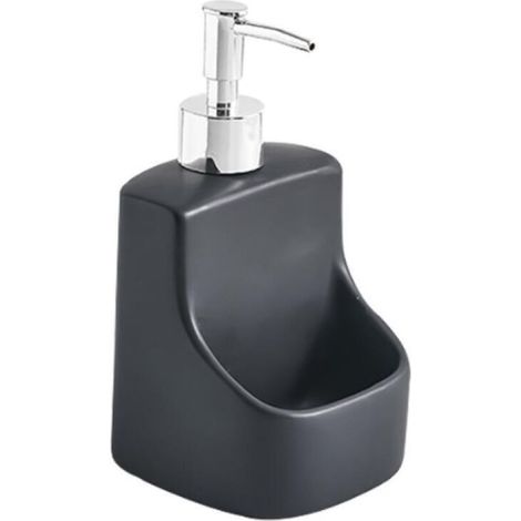 10 x 18 x 10 cm,contenance 380 ML, Noir Distributeur de Liquide Vaisselle Festival, Distributeur de Savon, céramique Haut de Gamme avec Surface Douce (1/5)