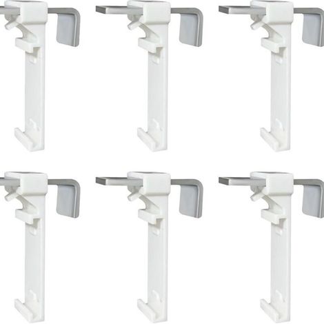 Lot de 6 supports de serrage pour store enrouleur double, store double sans perçage, à clipser et à coller, comme accessoire de rechange pour la fixation sur une fenêtre en PVC fixe (1/4)