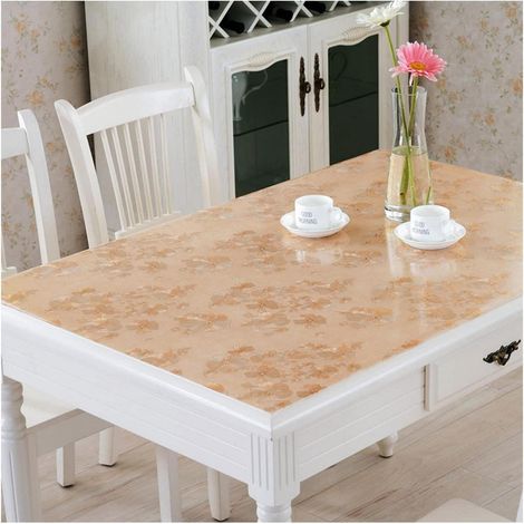 PVC Tischdecke Gold 60x180cm, wasserdicht, hitzebeständig, rechteckig