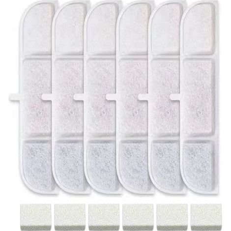 6 Filter + 6 Schaumschwämme für 3,2L Edelstahl-Katzenbrunnen – Hält Wasser sauber