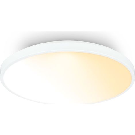 Briloner COMPETO Plafoniera LED, dimmerabile, telecomando, controllo della temperatura del colore CCT, cornice decorativa, bianco, Ø38 x 6 cm