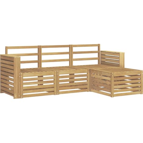 Set di divani da esterno 4 pz 4-Posti Bianco vidaXL (1/5)