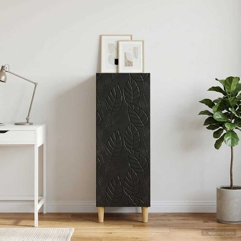 vidaXL Buffet Noir 33 x 34,5 x 90 cm Bois d'ingénierie (1/5)