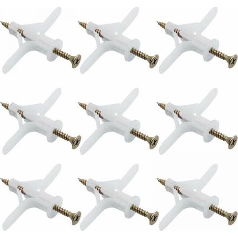 50 Chevilles pour Plaque de Plâtre Ensembles Plastique Tuyau D'expansion Avion Auto Foreuse d'extension Tube Chevilles Utilisé pour la Plupart des Murs Légers Plaques de Plâtre (1/4)