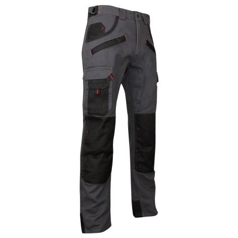 LMA – Pantalon de travail gris nuit/noir T.42 – Renforts Oxford 900D – Empiècements extensibles – Conçu pour environnements agressifs