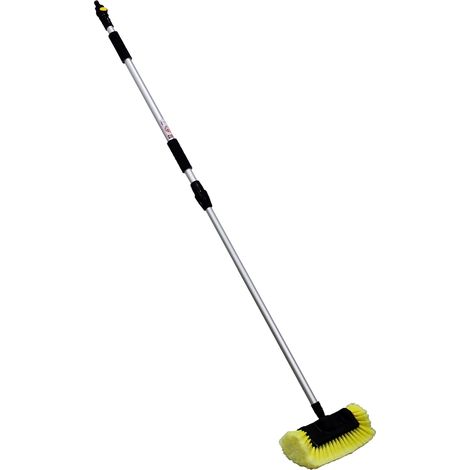 Gt Market – Brosse de nettoyage télescopique 1.70m avec raccord rapide – Poils doux pour surfaces sensibles – Manche léger en aluminium