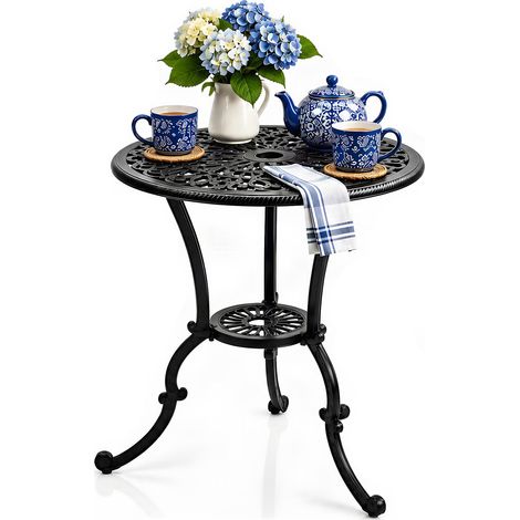Homeology VIVALDI Black Garden & Patio Cast Aluminium Bistro Table (1/5)