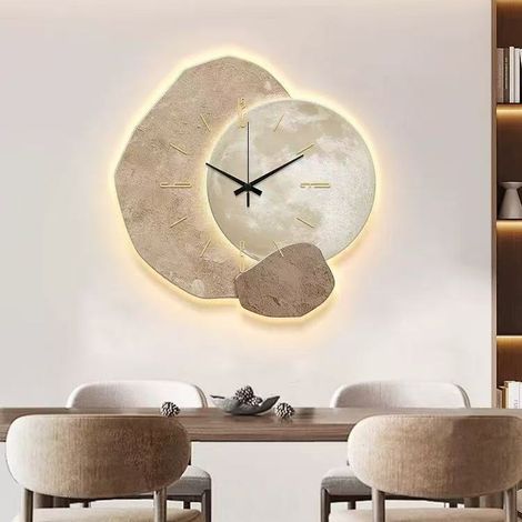 Horloge murale LED 3D – Horloge murale – Horloge électrique intégrée – Décoration murale lumineuse et créative – Éclairage LED écoénergétique – Élément décoratif pour la maison – 30 × 30 cm