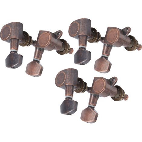 6 pièces mécaniques de guitare électrique à blocage pour accordage stable, couleur cuivre vieilli, accessoires de réglage (1/5)