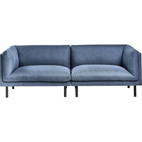 Sofa 3-Sitzer VORGOD Stoff Dunkelblau