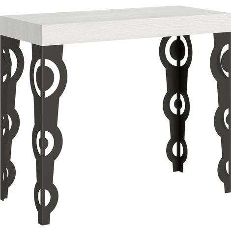 Consolle Allungabile 90-196x40x77 cm in Nobilitato Bianco (1/4)