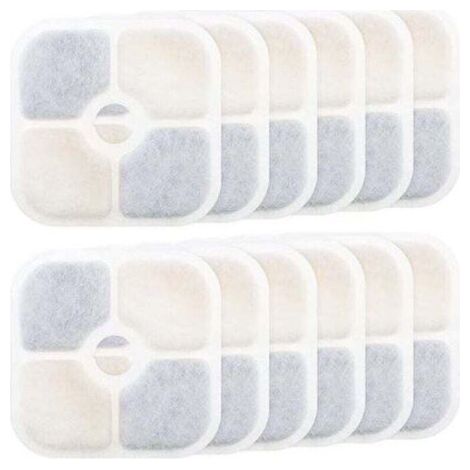 Water Fountain Filters 12 Pieces - for Catit PIXI 43717 - Activated Carbon Filter - High Quality - Purifying - Refill - Pet Fountain Filters - Rectangle - Fountain for (1/5)