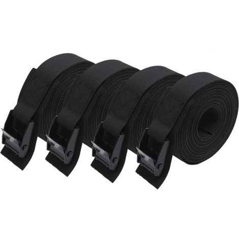 4pcs,Sangle d'arrimage Courte, rembourrée,25mm, 1m,Boucle de Serrage,noir