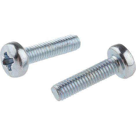 Vis à métaux RS PRO M3 à tête Cylindrique Pozidriv en Acier, 12mm ( Prix pour Sachet de 100 )