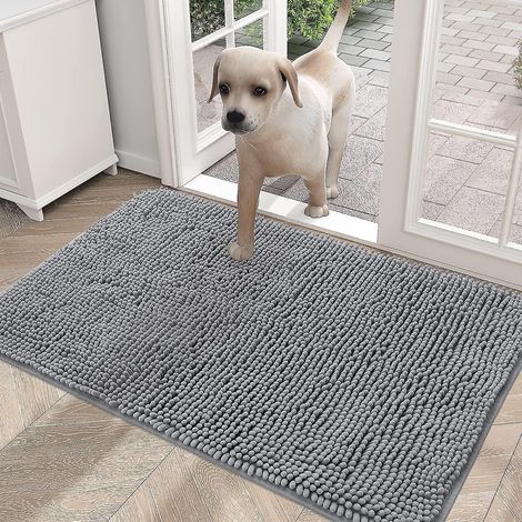 Hundefußmatte, ideal für schlammige Pfoten, absorbiert Feuchtigkeit und Schmutz, rutschfest und waschbar, aus schnelltrocknender Mikrofaser. Fußmatte für den Innenbereich für Hunde. (1/5)