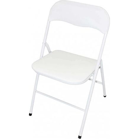 SEDIA PIEGHEVOLE ACCIAIO SEDUTA PVC BIANCO