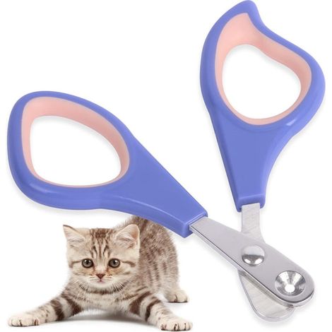 Coupe-ongles pour chat, ciseaux à griffes pour animaux de compagnie avec trou de positionnement de 2mm, tondeuse à griffes antidérapante (1/5)