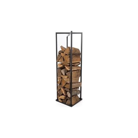 Destockoutils – Range bûches métal intérieur 1.18 m – Acier peint noir – Dimensions 118x34x34 cm – Pour stockage élégant et pratique des bûches