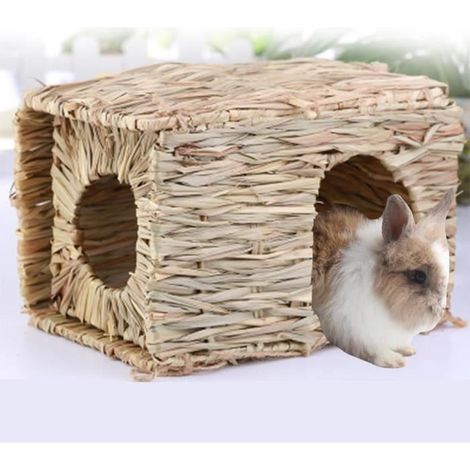 Pliage Maison De Paille, Lapin Herbe Maison, pour Lapin Cochon d'Inde Chinchilla Furet (1/4)