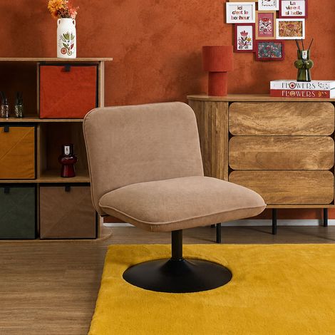 Fauteuil - HOME DECO FACTORY - Jules - Chic - Pivotant - Marron (1/5)