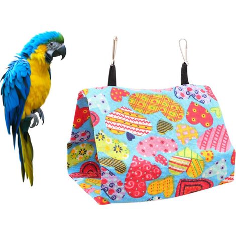 Nid de Perroquet Hamac Balançoire Stable Toile Cœur Taille S pour Oiseaux (1/5)