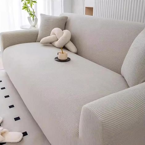 Stretch Corduroy Sofa Cover, Soft Plush Sofa Cover, Non-Slip and Washable Protector for Living Rooms with Dogs and Cats, Suitable for 1, 2, 3, and 4 Seater Sofas (1/5)