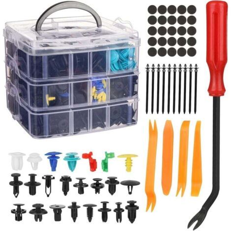 Lot De 725 Clips De Fixation De Voiture En Plastique Avec Outils, Serre-CaBles Et Coussin éPonge Pour Une Application Universelle Sur Les Panneaux De Porte, Pare-Chocs Et Moulures (1/5)