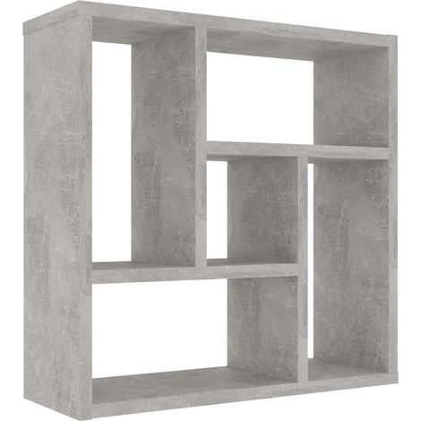 Mensole a Parete Scaffale da parete Ripiano a Parete Grigio Cemento 45,1x16x45,1 Legno Multistrato (1/5)