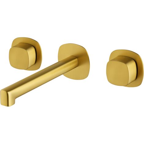 Rubinetto lavabo incasso a due maniglie Toscana finitura oro spazzolato [ IMEX® ]