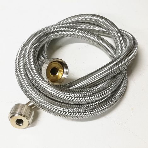 Tubo flessibile 150cm in acciaio per carico lavatrice con curvetta (1/2)