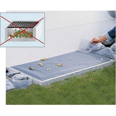 Filet de protection pour soupirail 150 x 100 cm – Maille serrée – Kit de fixation avec 8 clips et 4 élastiques – Coloris gris – Astuceo