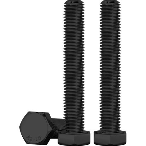 M10-Schraube, 10 Stück schwarze Sechskantschrauben DIN933 Edelstahl A2 V2A M10 x 80 mm Hochfeste Edelstahlschrauben für Automobil und Maschinenbau (1/5)