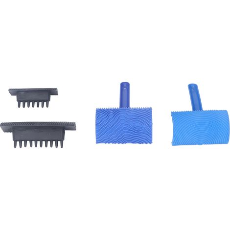 Ensemble de rouleaux d'impression, rouleau à peinture, pinceau pour effet bois, rouleau à embosser pour murs effet bois (1/5)