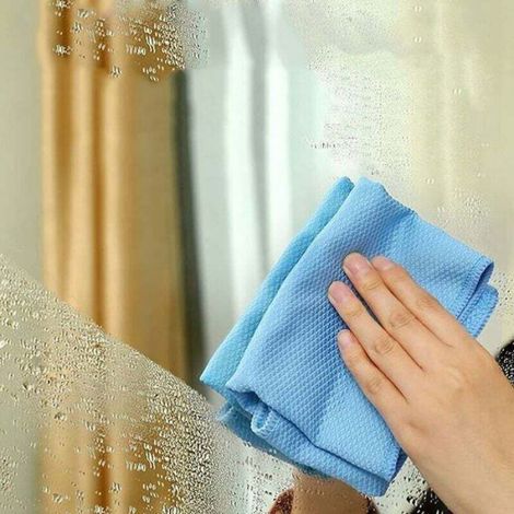 Chiffon de nettoyage en microfibre pour vitres - Lot de 6 morceaux (30x40 cm)- (1/4)