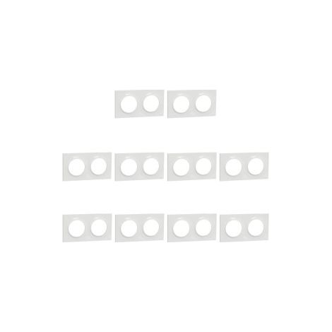 Schneider - Odace 2011 - Styl - LOT de 10 Plaques 2 postes - Entraxe 71 mm - Blanc - Ref. : S520704x10 (1/5)