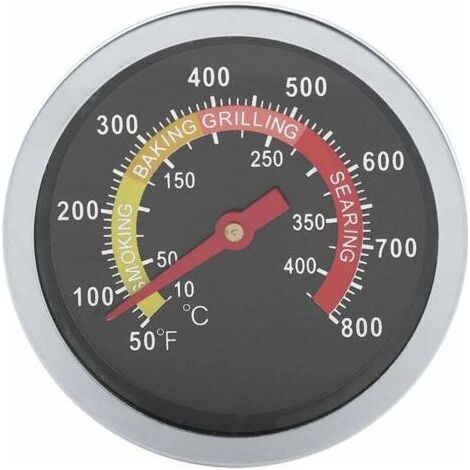 Thermomètre de barbecue, 7 cm cadran 50 800 ℉ thermomètre en acier inoxydable professionnel FOUR BARBECUE fumoir BBQ cuisson thermomètre (1/5)