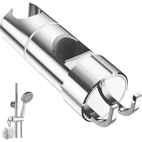 Support de pommeau de douche à 2 crochets pour pommeaux de douche de 20,5 à 23,5 mm, support de pommeau de douche réglable pour barre de douche coulissante de 16 à 27 mm (1/5)