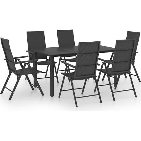 Maison Exclusive - Set da Pranzo da Giardino 7 pz Nero (1/5)