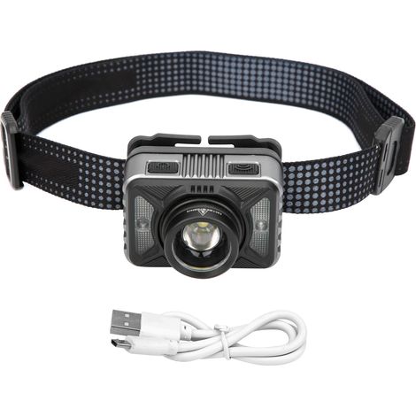 Leistungsstarke XHP50-Stirnlampe mit Zoom, USB-Ladefunktion und integriertem Akku