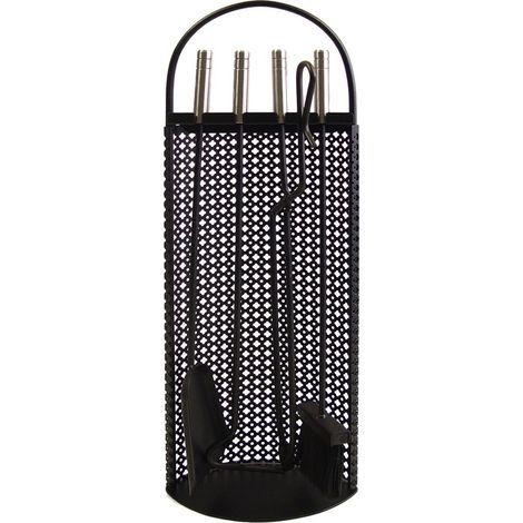 IMEX-10012 Juego chimenea Malla antigua utiles negros+inox [imex-10012]