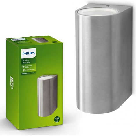 Applique extrieure Nightingale inox 2xGU10 LED 1710247PN Philips myGarden (1/5)