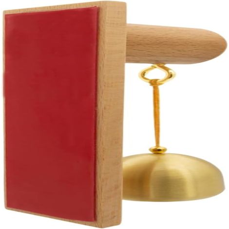 Sonnette de porte JoyBell Harmony en bois avec cloche en laiton, signal d'entrée artisanal pour commerces et animaux de compagnie (1/3)