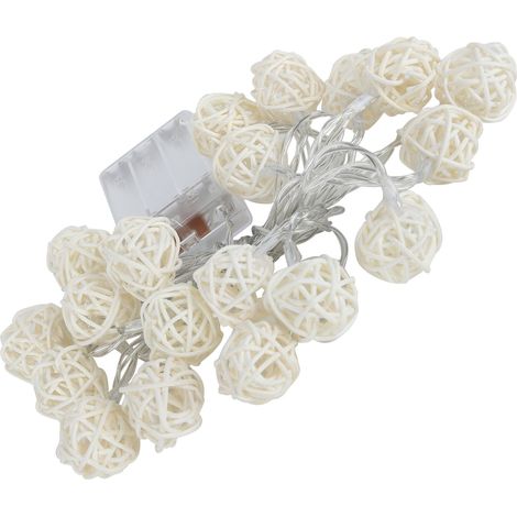 Guirlande lumineuse LED blanc chaud avec boules décoratives pour fête, scène, mariage ou chambre (1/5)