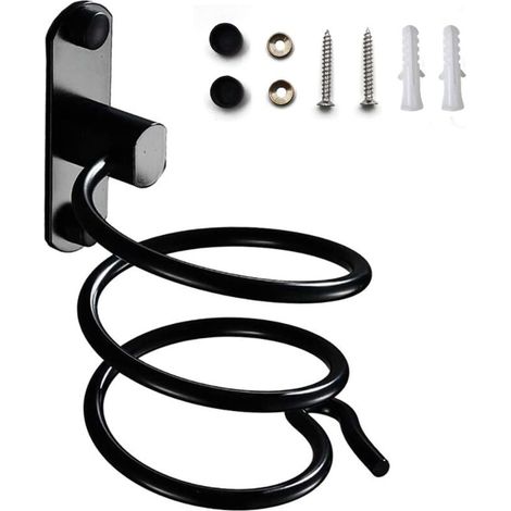 Haartrocknerhalter, wandmontierter Haartrocknerhalter, Haartrocknerhalter mit Steckdosenhalter, für Hotel, Badezimmer, Toilette, Friseursalon - Crezuo