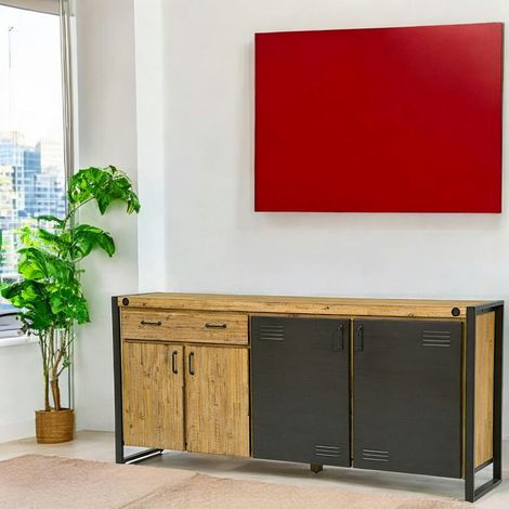 Buffet industriel bois métal boulons BROOKLYN (1/5)