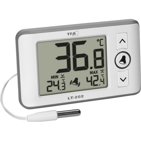 TFA Dostmann Digitales Profi-Thermometer mit Kabelfühler LT 202 Thermometer Weiß 30.1052.02 (1/5)