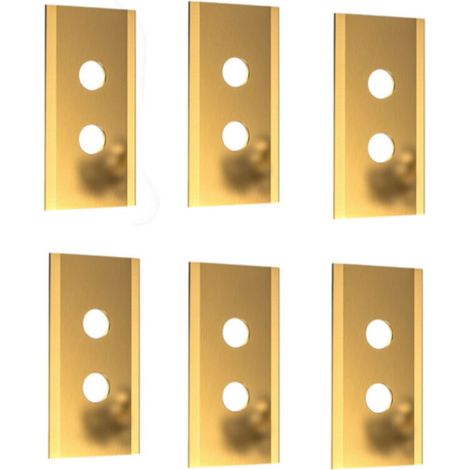 Lames de rechange compatibles avec les tondeuses robots Mammotion Luba Yuka - Double trou, dorées, lot de 6 lames, épaisseur 0,9 mm (1/4)