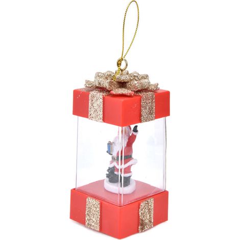 Lanterne de Noël suspendue LED 12cm Père Noël, veilleuse de bureau lumineuse chaude, déco intérieure ornement (1/5)