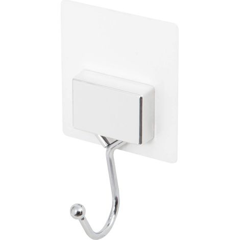 Compactor BESTLOCK MAGIC BATH Gancio Singolo Adesivo Senza Fori, Resistente e Impermeabile, Cromato, 8x4.5x14cm (1/5)
