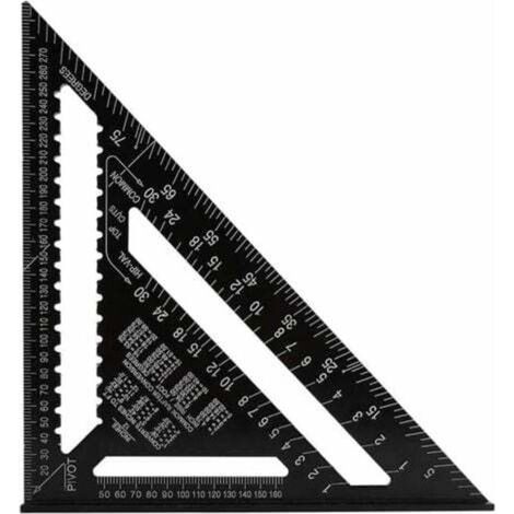 Squadra triangolare professionale metrica, squadra da falegname di alta precisione da 30 cm/300 mm, righello angolare per la lavorazione del legno in lega di alluminio, strumento di misurazione per le (1/4)